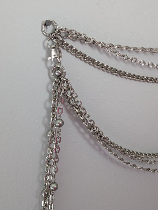 Vintage Multi-Layer Pavé & Curb Chain Statement Belt